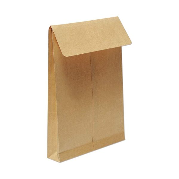 Boite de 125 Pochettes Kraft Arm&eacute; Brun 26-275&times;365 mm avec Soufflet de 30 mm &ndash; Auto-Adh&eacute;sives &ndash; 130g/m2