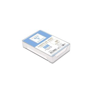 Boite de 100 Cartes de Visite Bristol Blanc Uni 82x128 mm - 220g/m2