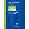 Feuillets mobiles de couleur sous &eacute;tui A4 100 pages perfor&eacute;es grands carreaux