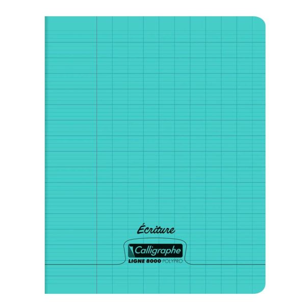 Cahier d&rsquo;&eacute;criture piqu&eacute; 8000 POLYPRO 17&times;22 cm 32 pages grands carreaux 2,5mm 90 g