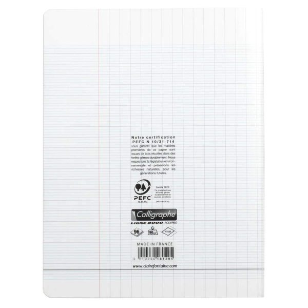 Cahier piqu&eacute; 8000 POLYPRO 17&times;22 cm 96 pages grands carreaux 90 g