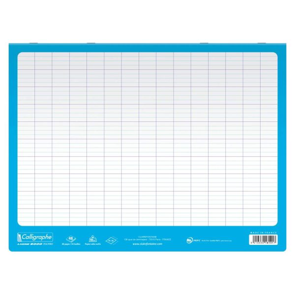 Cahier Magique 8000 POLYPRO couverture ardoise double-face effa&ccedil;able piqu&eacute; 24x32cm 48 pages grands carreaux (Sey&egrave;s tricolore)