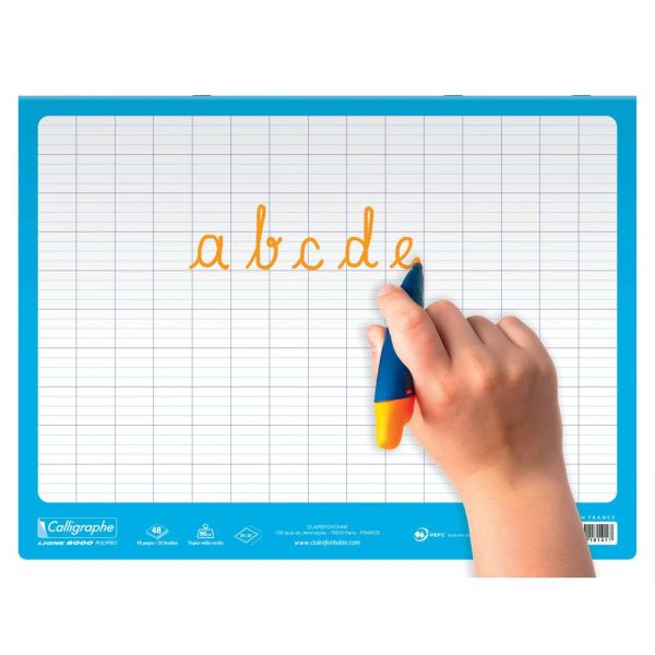 Cahier Magique 8000 POLYPRO couverture ardoise double-face effa&ccedil;able piqu&eacute; 24x32cm 48 pages grands carreaux (Sey&egrave;s tricolore)