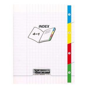 Cahier 4 index piqu&eacute; 8000 POLYPRO17x22 cm 140 pages grands carreaux 90 g