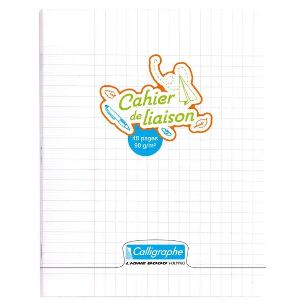 Cahier de liaison piqu&eacute; 8000 POLYPRO 17&times;22 cm 48 pages grands carreaux 90 g