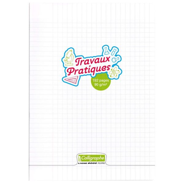 Cahier Travaux Pratiques piqu&eacute; 8000 POLYPRO A4 192 pages grands carreaux + uni 90 g
