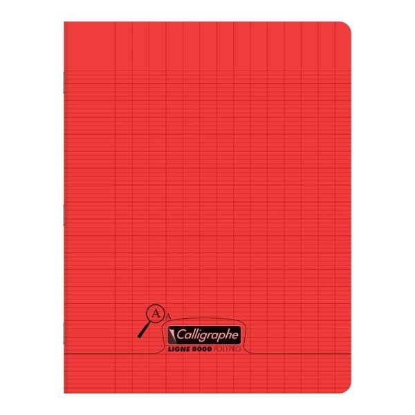 Cahier piqu&eacute; 8000 POLYPRO D&eacute;ficients visuels 17&times;22 cm 48 pages grands carreaux 2,5mm agrandi 10/10 90 g
