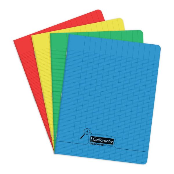 Cahier piqu&eacute; 8000 POLYPRO D&eacute;ficients visuels 17&times;22 cm 96 pages grands carreaux 2,5mm agrandi 10/10 90 g