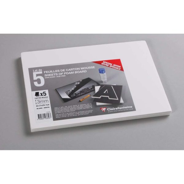 Carton Mousse lot 5 feuilles A4 3mm