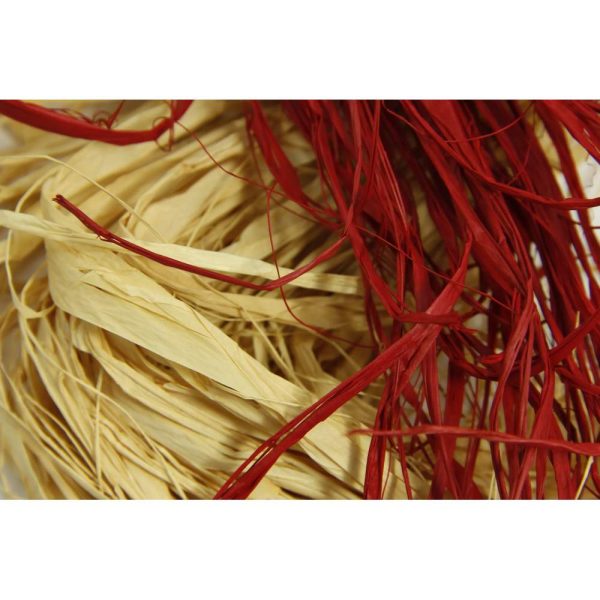 Pelote raphia naturel 50g, Rouge