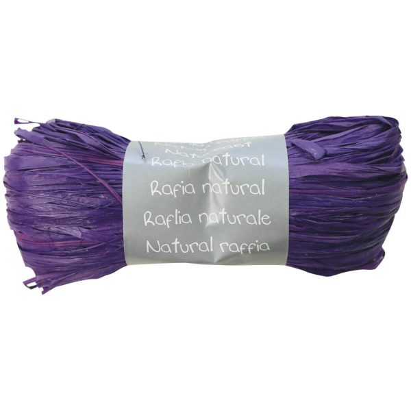 Pelote raphia naturel 50g, Prune