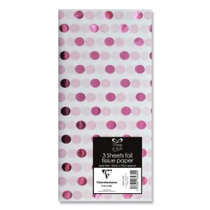 Soie, sachet 3 F 50x70 cm blc/foil rose
