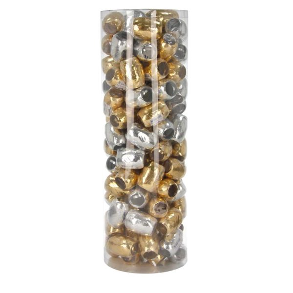 Tube de 120 oeufs 10mx7mm M&eacute;tal or/arg.