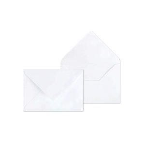 Paquet de 25 Enveloppes Blanches B6-120x176mm &ndash; Gomm&eacute;es &ndash; 90g/m2