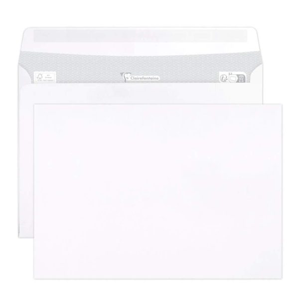 Boite de 500 Enveloppes Blanches C5-162x229mm &ndash; Auto-Adh&eacute;sives &ndash; 90g/m2