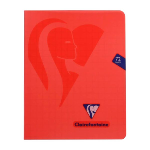 Cahier piqu&eacute; Mimesys 16,5x21cm 72 pages quadrill&eacute; 10&times;10 + marge couverture polypropyl&egrave;ne Couleur al&eacute;atoire