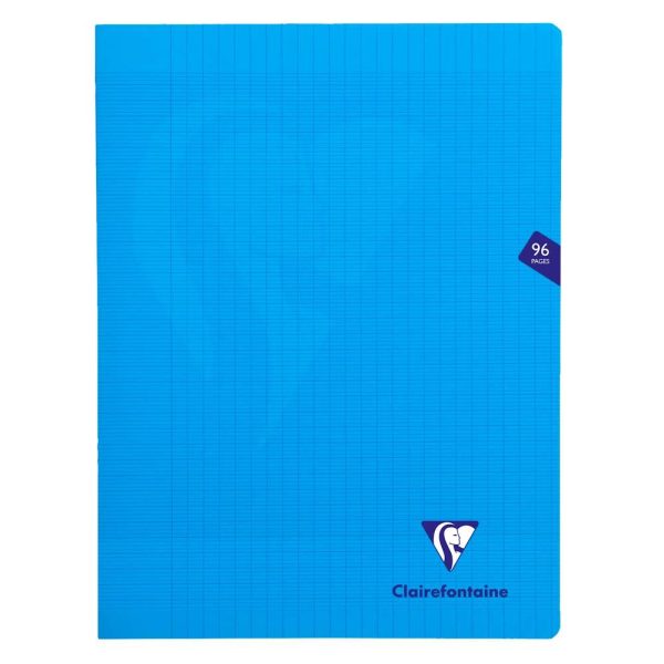 Cahier piqu&eacute; Mimesys 24x32cm 96 pages grands carreaux couverture polypropyl&egrave;ne Couleur al&eacute;atoire