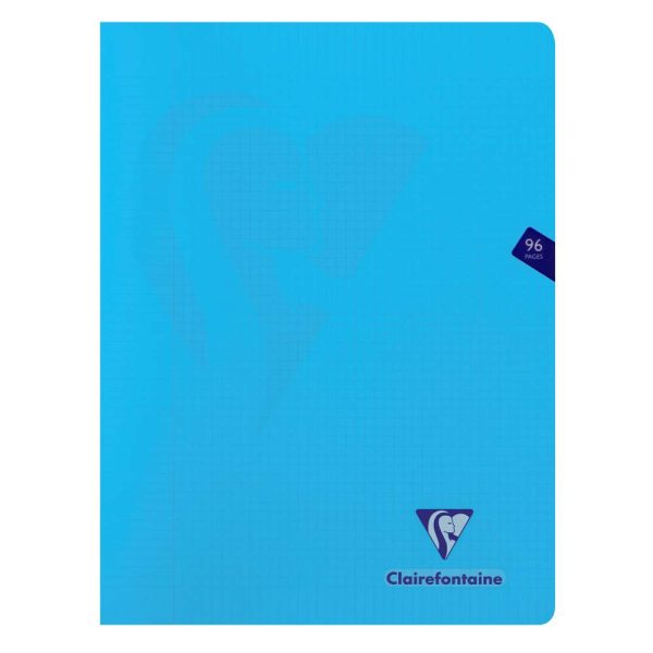 Cahier piqu&eacute; Mimesys 24x32cm 96 pages petits carreaux + marge couverture polypropyl&egrave;ne Couleur al&eacute;atoire