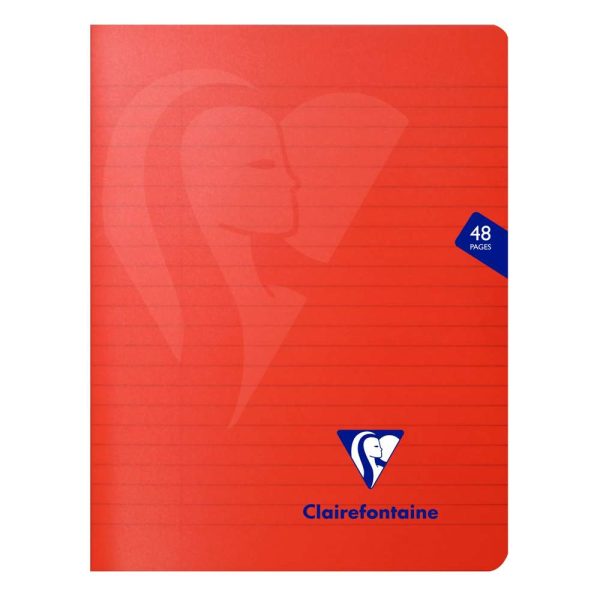 Cahier piqu&eacute; Mimesys 17x22cm 48 pages lign&eacute; + marge couverture polypropyl&egrave;ne Couleur al&eacute;atoire