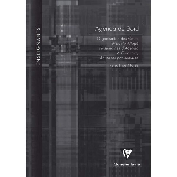 Agenda de bord enseignant 6 colonnes mod&egrave;le all&eacute;g&eacute; (19 semaines) piqu&eacute; A4 72 pages Couleur al&eacute;atoire