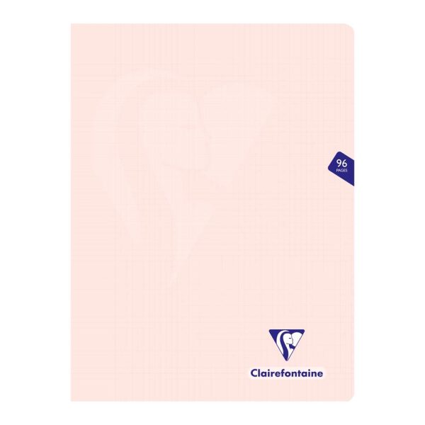 Cahier piqu&eacute; Mimesys PASTEL 24&times;32 cm 96 pages petits carreaux + marge couverture polypropyl&egrave;ne