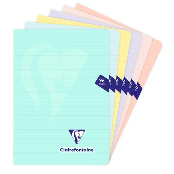 Carnet piqu&eacute; Mimesys PASTEL A5 96 pages lign&eacute; couverture polypropyl&egrave;ne