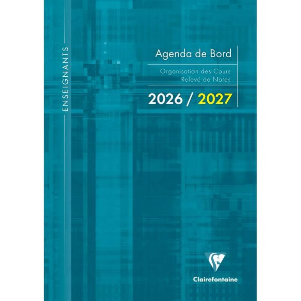 Agenda de bord mill&eacute;sim&eacute; enseignant 6 colonnes (48 cases/semaine) piqu&eacute; A4 112 pages Couleur al&eacute;atoire