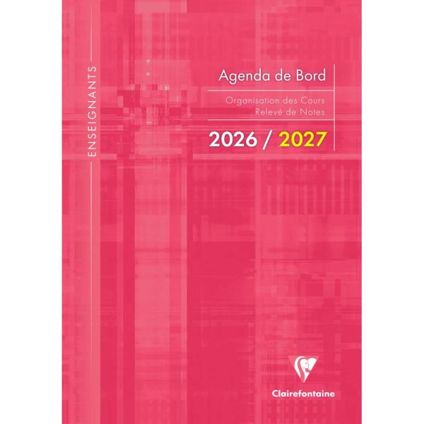 Agenda de bord mill&eacute;sim&eacute; enseignant 6 colonnes (48 cases/semaine) piqu&eacute; A4 112 pages Couleur al&eacute;atoire