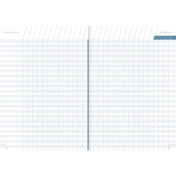 Agenda de bord mill&eacute;sim&eacute; enseignant 6 colonnes (48 cases/semaine) piqu&eacute; A4 112 pages Couleur al&eacute;atoire