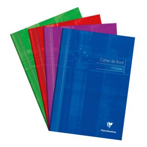 Cahier de bord enseignant piqu&eacute; A4 60 pages 9 classes Couleur al&eacute;atoire