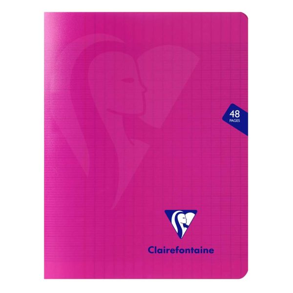 Cahier piqu&eacute; Mimesys 17x22cm 48 pages grands carreaux couverture polypropyl&egrave;ne