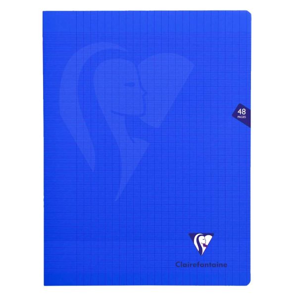 Mimesys cahier piqu&eacute; 24x32cm 48 pages grands carreaux couverture polypropyl&egrave;ne