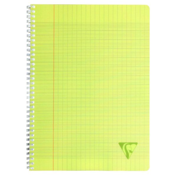 Cahier reliure int&eacute;grale Linicolor FRESH A4 100 pages grands carreaux couverture plastique polypropy&egrave;ne rainur&eacute; Couleur al&eacute;atoire