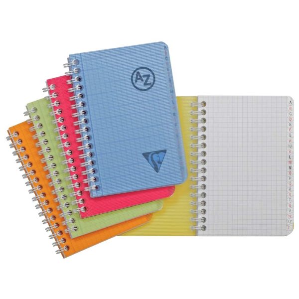 R&eacute;pertoire reliure int&eacute;grale Linicolor FRESH 9,5x14cm 96 pages petits carreaux couverture plastique polypropy&egrave;ne rainur&eacute; Couleur al&eacute;atoire