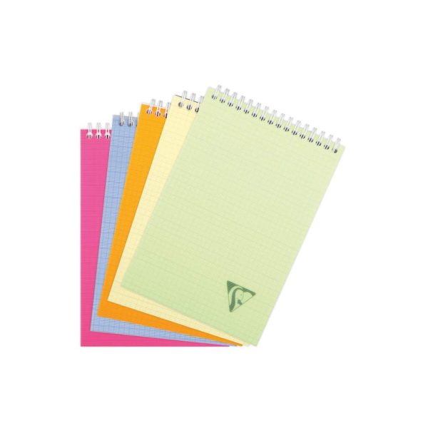 Bloc reliure int&eacute;grale Linicolor FRESH en-t&ecirc;te A5 160 pages d&eacute;tachables petits carreaux couverture plastique polypropy&egrave;ne rainur&eacute; Couleur al&eacute;atoire
