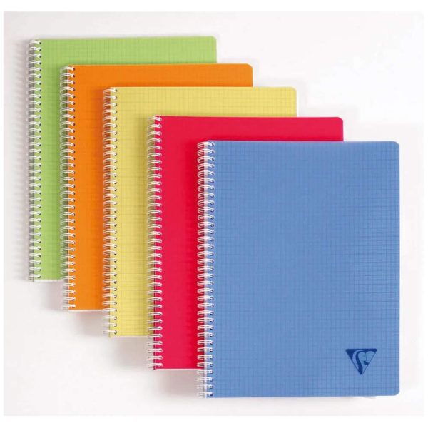 Cahier reliure int&eacute;grale Linicolor FRESH 17x22cm 100 pages petits carreaux couverture plastique polypropy&egrave;ne rainur&eacute; Couleur al&eacute;atoire