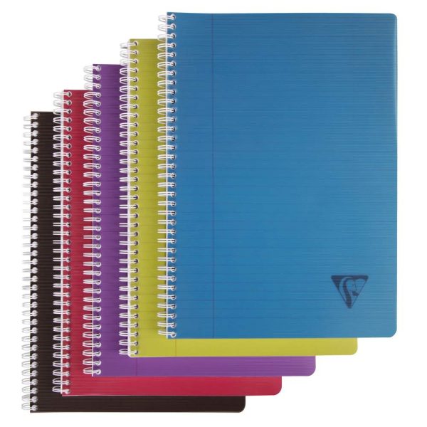 Cahier reliure int&eacute;grale Linicolor INTENSIVE A4 180 pages lign&eacute; + marge couverture plastique polypropy&egrave;ne rainur&eacute; Couleur al&eacute;atoire