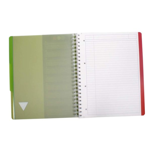 Evolutiv&rsquo;Book Linicolor INTENSIVE cahier reliure int&eacute;grale A4+ 240 pages d&eacute;tachables perfor&eacute; 4 trous lign&eacute; + marge + cadre en-t&ecirc;te + 3 intercalaires couverture plastique polypropy&egrave;ne rainur&eacute; Couleur al&eacute;atoire
