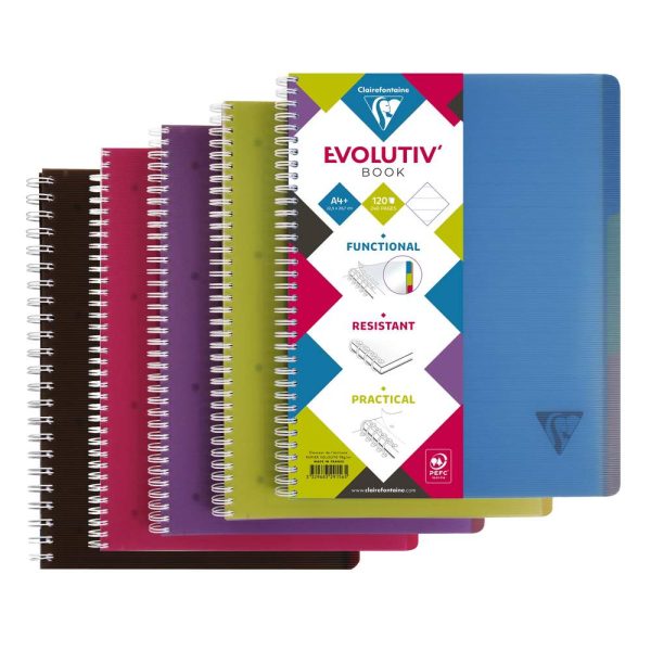 Evolutiv&rsquo;Book Linicolor INTENSIVE cahier reliure int&eacute;grale A4+ 240 pages d&eacute;tachables perfor&eacute; 4 trous lign&eacute; + marge + cadre en-t&ecirc;te + 3 intercalaires couverture plastique polypropy&egrave;ne rainur&eacute; Couleur al&eacute;atoire