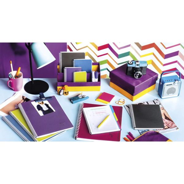 Cahier reliure int&eacute;grale Linicolor INTENSIVE 9x14cm 100 pages petits carreaux couverture plastique polypropy&egrave;ne rainur&eacute; Couleur al&eacute;atoire