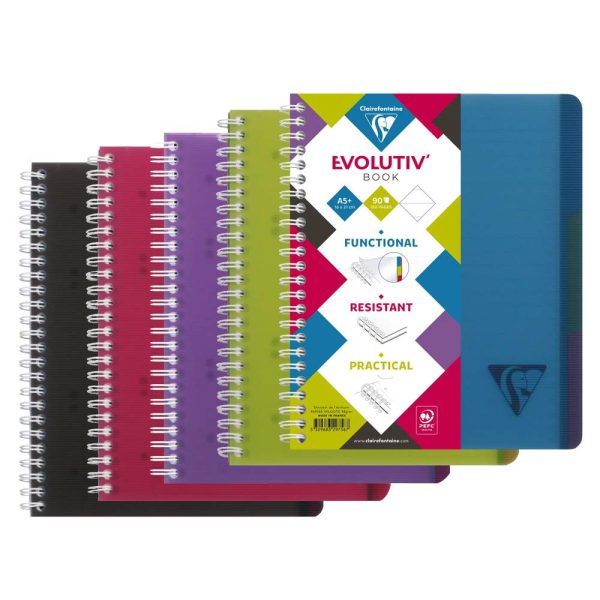 Evolutiv&rsquo;Book Linicolor INTENSIVE cahier reliure int&eacute;grale A5+ 180 pages d&eacute;tachables perfor&eacute; 6 trous lign&eacute; + cadre en-t&ecirc;te + 3 intercalaires couverture plastique polypropy&egrave;ne rainur&eacute; Couleur al&eacute;atoire