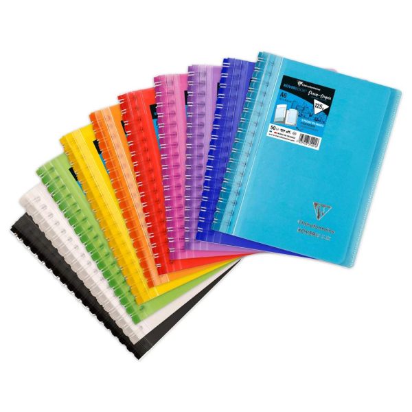 Carnet dessin/croquis reliure int&eacute;grale enveloppante Koverbook A6 100 pages papier blanc 125 g couverture polypropyl&egrave;ne transparent