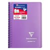 Carnet reliure int&eacute;grale enveloppante Koverbook 11x17cm 100 pages petits carreaux couverture polypropyl&egrave;ne transparent