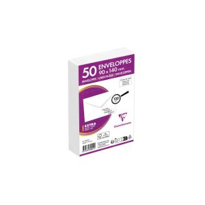 Paquet de 50 Enveloppes de Visite Blanches 90x140mm - Gomm&eacute;e - 120g/m2