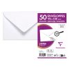 Paquet de 50 Enveloppes de Visite Blanches 90x140mm - Gomm&eacute;e - 120g/m2