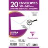 Paquet de 20 Enveloppes de Visite Blanches 90x140mm - Gomm&eacute;e - 120g/m2