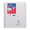 Cahier reliure int&eacute;grale enveloppante Koverbook 17x22cm 100 pages grands carreaux couverture polypropyl&egrave;ne transparent