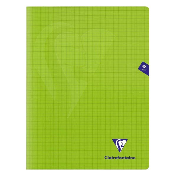 Cahier piqu&eacute; Mimesys 24x32cm 48 pages petits carreaux couverture polypropyl&egrave;ne