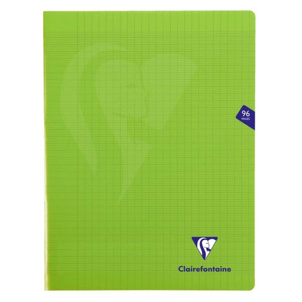 Cahier piqu&eacute; Mimesys 24x32cm 96 pages grands carreaux couverture polypropyl&egrave;ne