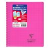 Cahier reliure int&eacute;grale enveloppante Koverbook 17x22cm 160 pages grands carreaux couverture polypropyl&egrave;ne transparent
